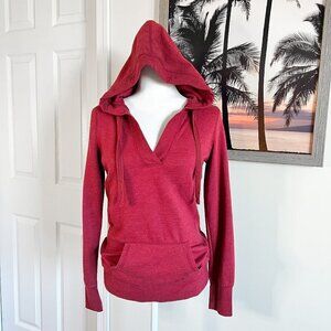 Women's SO Sweater | Pullover | Hooded | Red | Size Medium | V-Neck Top